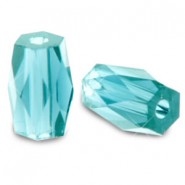 Top Facet kralen tube 2.5x3mm Aquamarine blue